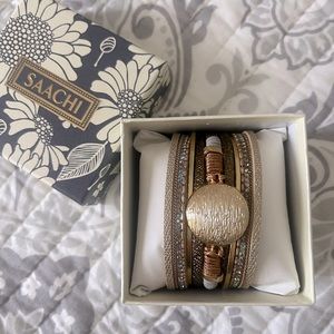 Saachi Multi Strand Leather Bracelet